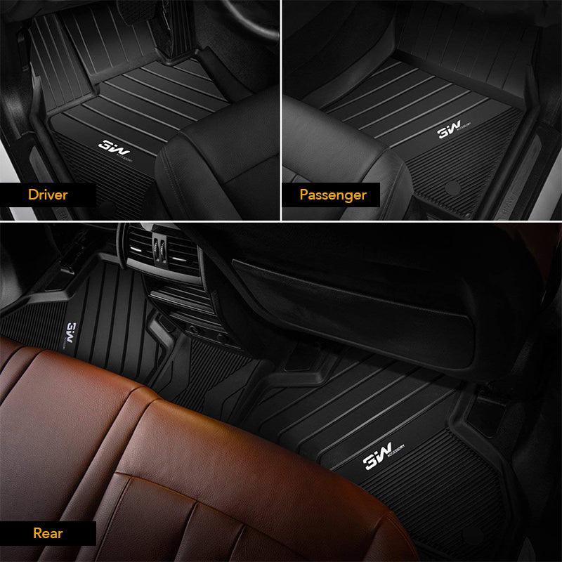 3W Custom Floor Mats and Trunk Mats for All Vehicle Types, Premium TPE Material & All-Weather Full Protection